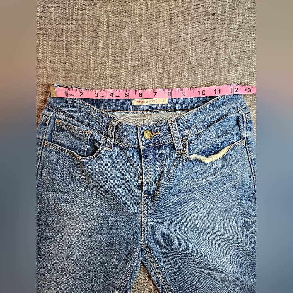 LEVI'S 535 Super Skinny Light Blue Denim Jeans Size 28x30 - Picture 3 of 11